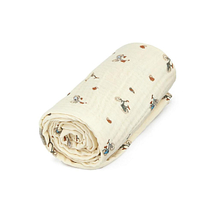 Плед муслиновый Cam Cam Copenhagen "Bicycles", кремовый, 100 х 100 см