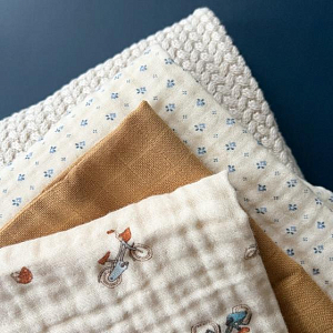 Плед муслиновый Cam Cam Copenhagen "Bicycles", кремовый, 100 х 100 см