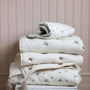 Плед муслиновый Cam Cam Copenhagen "Bicycles", кремовый, 100 х 100 см