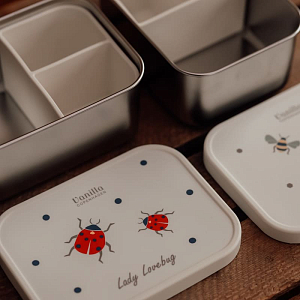 Ланч-бокс с разделителями Vanilla Copenhagen "Ladybug", молочный