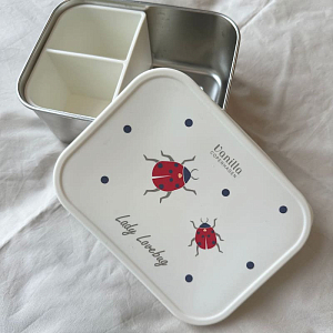 Ланч-бокс с разделителями Vanilla Copenhagen "Ladybug", молочный