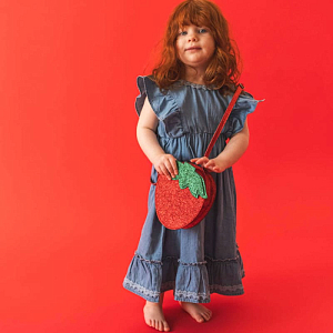 Сумка в виде клубники That's Mine "Juliet Strawberry Red", мерцающий красный