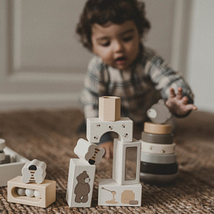 Развивающие кубики Зэтс Майн (That's Mine) "Альфи Медведь", ванильные