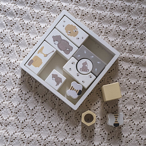 Развивающие кубики Зэтс Майн (That's Mine) "Альфи Медведь", ванильные