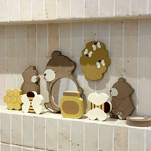 Набор игрушек для ванной That's Mine "Nola Bear", 9 шт, бежевый микс