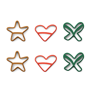 Набор формочек для блинов LIEWOOD "Holiday", мульти микс с красным