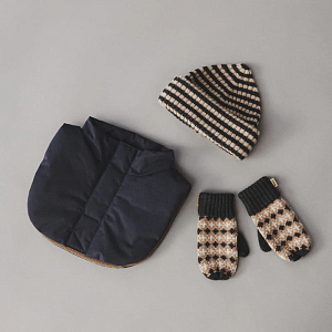 Варежки из шерсти мериноса Wheat "Haansi Charcoal Melange", дымчатый меланж