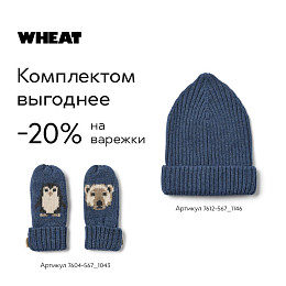 Варежки из шерсти мериноса Wheat "Towsi Blue", синие