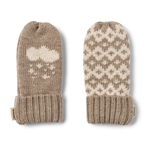 Варежки из шерсти мериноса Wheat "Towsi Grey Camel Melange", тростниковый сахар