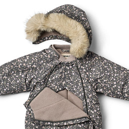 Комбинезон зимний Wheat "Nickie Black Sea Open Flowers", цветочная фантазия