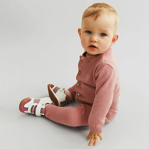 Кроссовки на липучках Wheat "Spectra Dusty Lilac", сливочно-лиловые