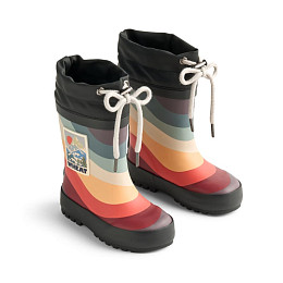 Термосапоги резиновые Wheat "Thermo Rainbow Waves", ночная радуга