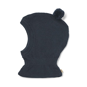 Шапка-шлем вязаная Wheat "Pomi Ink Melange", чернильный меланж