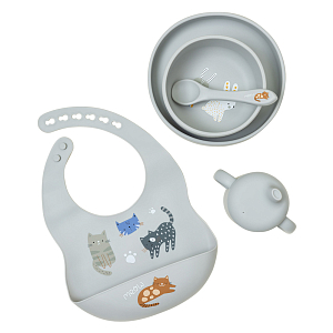 Набор силиконовой посуды LUKNO, серый