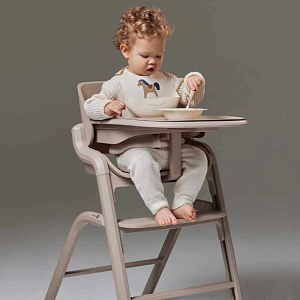 Стул для кормления Happy Baby "Charley", бежево-серый