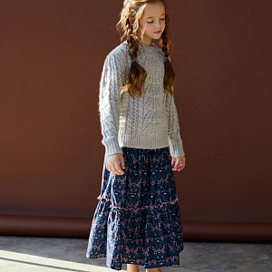 Юбка C'ERA UNA VOLTA "Blue Art Nouveau", синяя