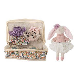 Текстильная игрушка Bloomingville MINI "Кролик Milly", кремовая с розовым