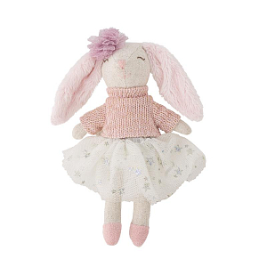 Текстильная игрушка Bloomingville MINI "Кролик Milly", кремовая с розовым