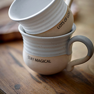 Кружка керамическая Bloomingville "Claire", карамель с серым, 450 мл