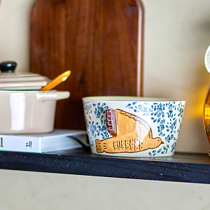 Миска керамическая Bloomingville "Hezha", кремовая, 460 мл