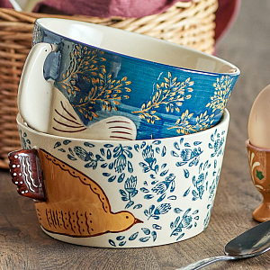 Миска керамическая Bloomingville "Hezha", кремовая, 460 мл