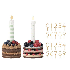 Праздничная декорация Bloomingville "Hooray Birthday", 2 шт, мульти микс с красным