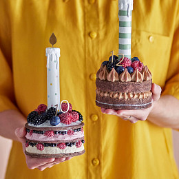 Праздничная декорация Bloomingville "Hooray Birthday", 2 шт, мульти микс с красным