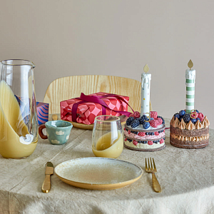 Праздничная декорация Bloomingville "Hooray Birthday", 2 шт, мульти микс с красным