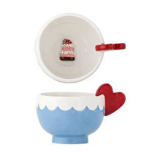 Кружка с сердцем Bloomingville "Lively", голубая, 220 мл