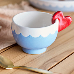 Кружка с сердцем Bloomingville "Lively", голубая, 220 мл