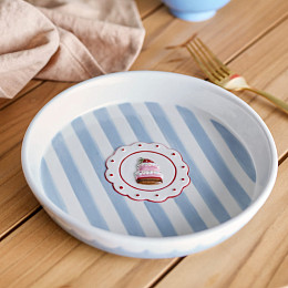 Тарелка сервировочная Bloomingville "Lively", голубая