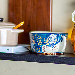 Миска керамическая Bloomingville "Hezha", голубая, 460 мл