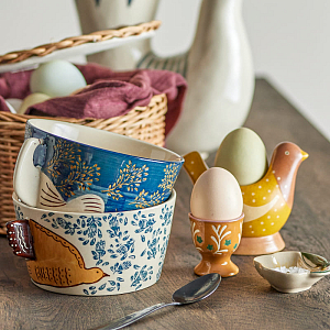 Миска керамическая Bloomingville "Hezha", голубая, 460 мл