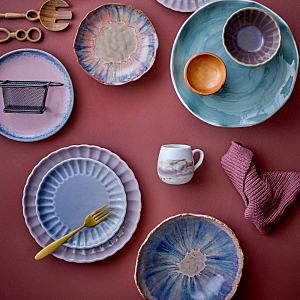 Тарелка Bloomingville "Paula", розовая