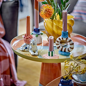 Набор подсвечников Bloomingville "Rory", 2 шт, полоски на белом