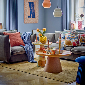 Набор подсвечников Bloomingville "Rory", 2 шт, полоски на белом