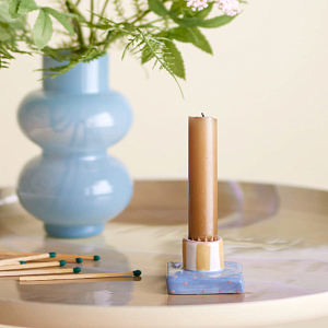 Подсвечник Bloomingville "Tacana", микс с голубым