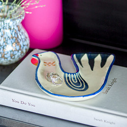 Тарелка сервировочная Bloomingville "Trudy", микс с голубым