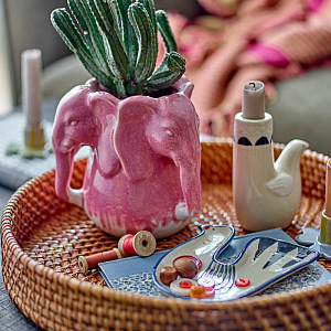 Тарелка сервировочная Bloomingville "Trudy", микс с голубым