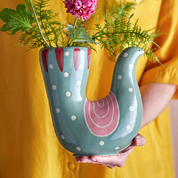 Ваза Bloomingville "Trudy", розовая мята