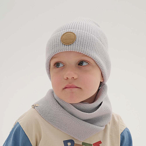 Шапка Peppihat "Knot merino pearl grey", серая