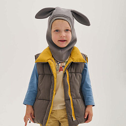 Шапка-шлем Peppihat "Bunny Teddy l.grey", серая