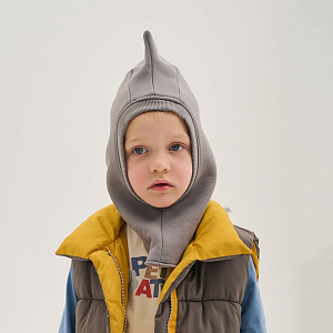 Шапка-шлем Peppihat "Dino Teddy l.grey", серая