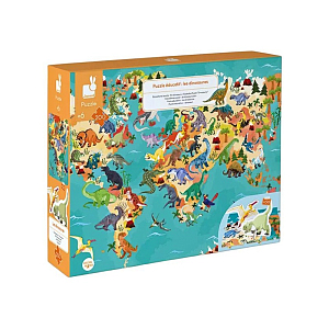 Пазл обучающий 3D Janod "Динозавры", 200 элементов