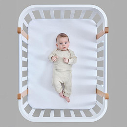 Простыня на резинке Happy Baby, белая, 2 шт., 100 x 70 см