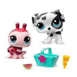 Игровой набор LITTLEST PET SHOP "Пара друзей", далматинец и божья коровка, с аксессуарами