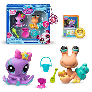 Игровой набор LITTLEST PET SHOP "Пара друзей", осьминог и краб, с аксессуарами