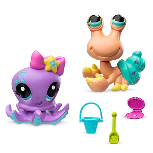 Игровой набор LITTLEST PET SHOP "Пара друзей", осьминог и краб, с аксессуарами