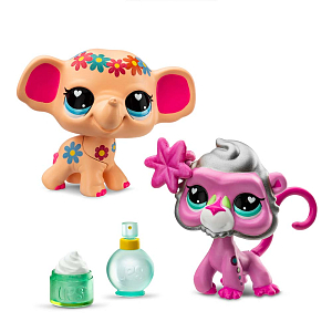 Игровой набор LITTLEST PET SHOP "Пара друзей", СПА у слона, слон и обезьяна