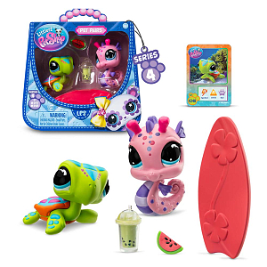 Игровой набор LITTLEST PET SHOP "Пара друзей", Пляжные приключения, морской конек и черепашка